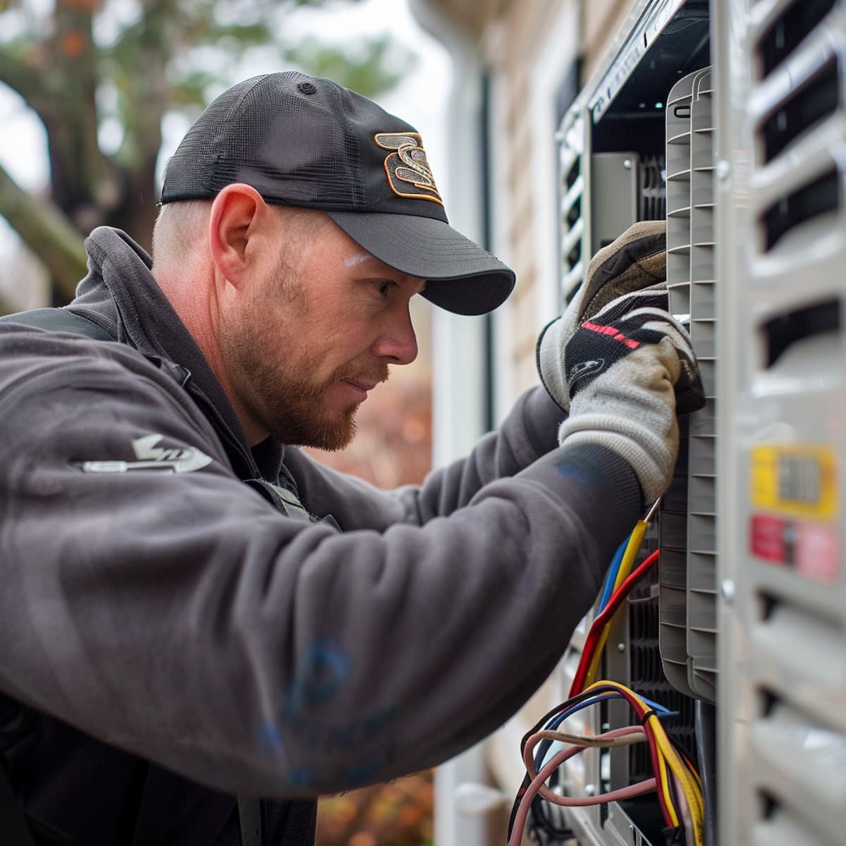 Man working on Air Conditioner