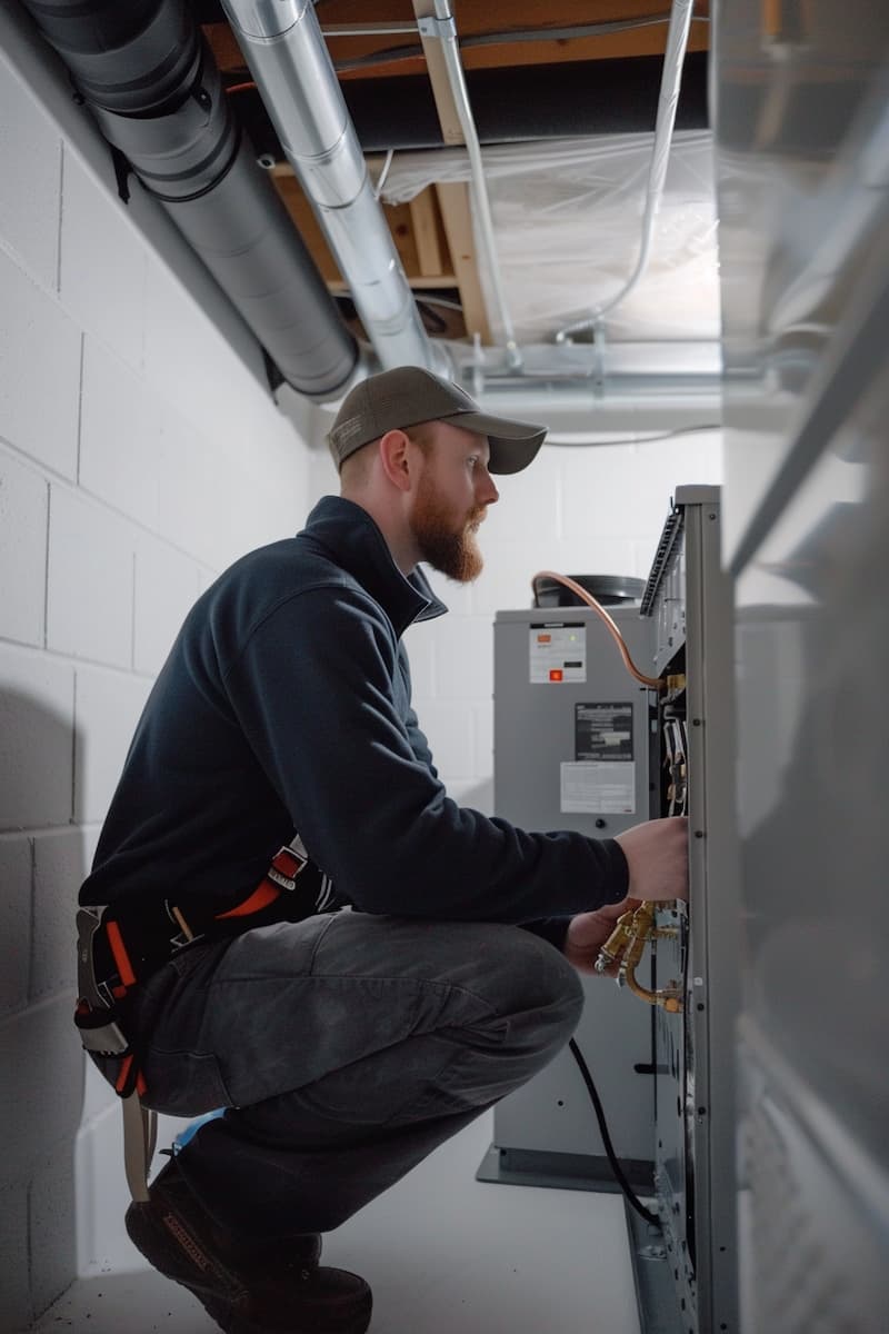 Man Looking at Furnace