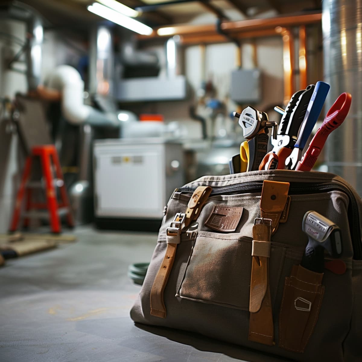 Toolbag on Utility area floor